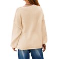 thumbnail image 5 of Women Long Sleeve Fall Winter Oversize V-neck Knit Sweater Casual Loose Pullover, 5 of 7