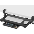 thumbnail image 1 of Small Keyboard Tray Under Desk .; X .; Small Size Keyboard Drawer with C Clamp-on Mount Easy to Install Pull Out Sliding Computer Keyboard Stand () (Wood), 1 of 6