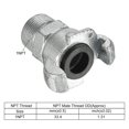 thumbnail image 4 of Unique Bargains 1NPT Male Thread Claw Quick Connector Air Hose Coupling Fitting Silver, 2Pcs, 4 of 5
