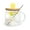 Lemon-1, variant on Cute Fruity Mug Glass Mug with Spoon and Wood Lid