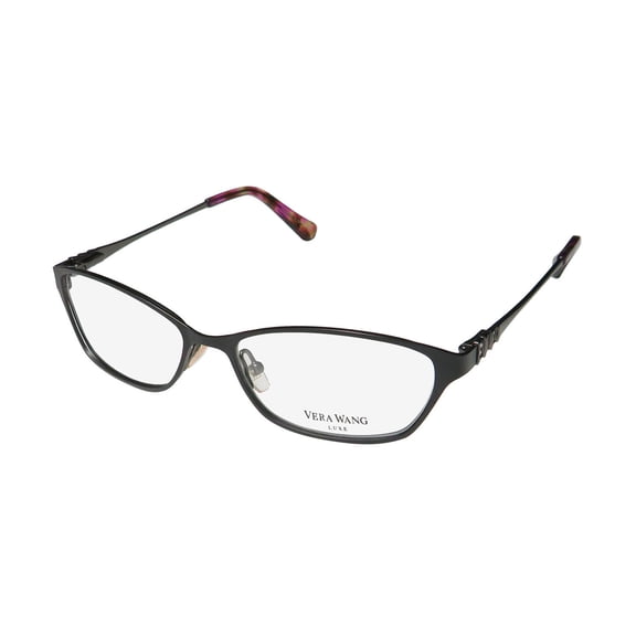 NEW VERA WANG LUXE EUROPA WOMENS/LADIES CAT EYE FULL-RIM BLACK FRAME DEMO LENSES 51-15-135 SPRING HINGES EYEGLASSES/EYE GLASSES