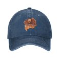thumbnail image 2 of XMXT Cotton Baseball Cap, Brown Watercolor Skull Mens Baseball Hats, Navy Blue, 2 of 9