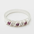 thumbnail image 4 of LBG British Made 925 Sterling Silver Natural Ruby & Diamond Womens Eternity Ring - 33 size options - Sizes 4 to 12 Available, 4 of 6