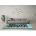 thumbnail image 3 of Ahgly Company Indoor Round Oriental Light Blue Traditional Area Rugs, 5' Round, 3 of 4