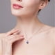 thumbnail image 1 of Collar de perlas con colgante de circonita con incrustaciones de cristal colorido antiguo para mujer, 1 of 2