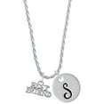 thumbnail image 1 of Delight Jewelry Silvertone Best Friend Silvertone Script Initial Disc - S - Charm Necklace, 20"+3", 1 of 4
