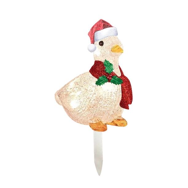Gibobby Patitos Holiday Garden Acrílico Navidad LED Set Luces decoración Figura