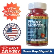 GJARAJ Height Growth Maximizer Natural Vitamins for Bone Growth (Strawberry Flavored Gummies) MADE IN USA