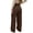 Brown, variant on Womens Pants Plus Size Solid Color Wide Leg Trousers Minimalist Double Button Front High Waist Casual Palazzo Pants