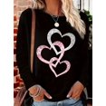 thumbnail image 2 of Women's Spring and Autumn 100% Cotton Loose Casual Fashion Shining Love Printed Round Neck Long Sleeve T-shirt Top, 2 of 3
