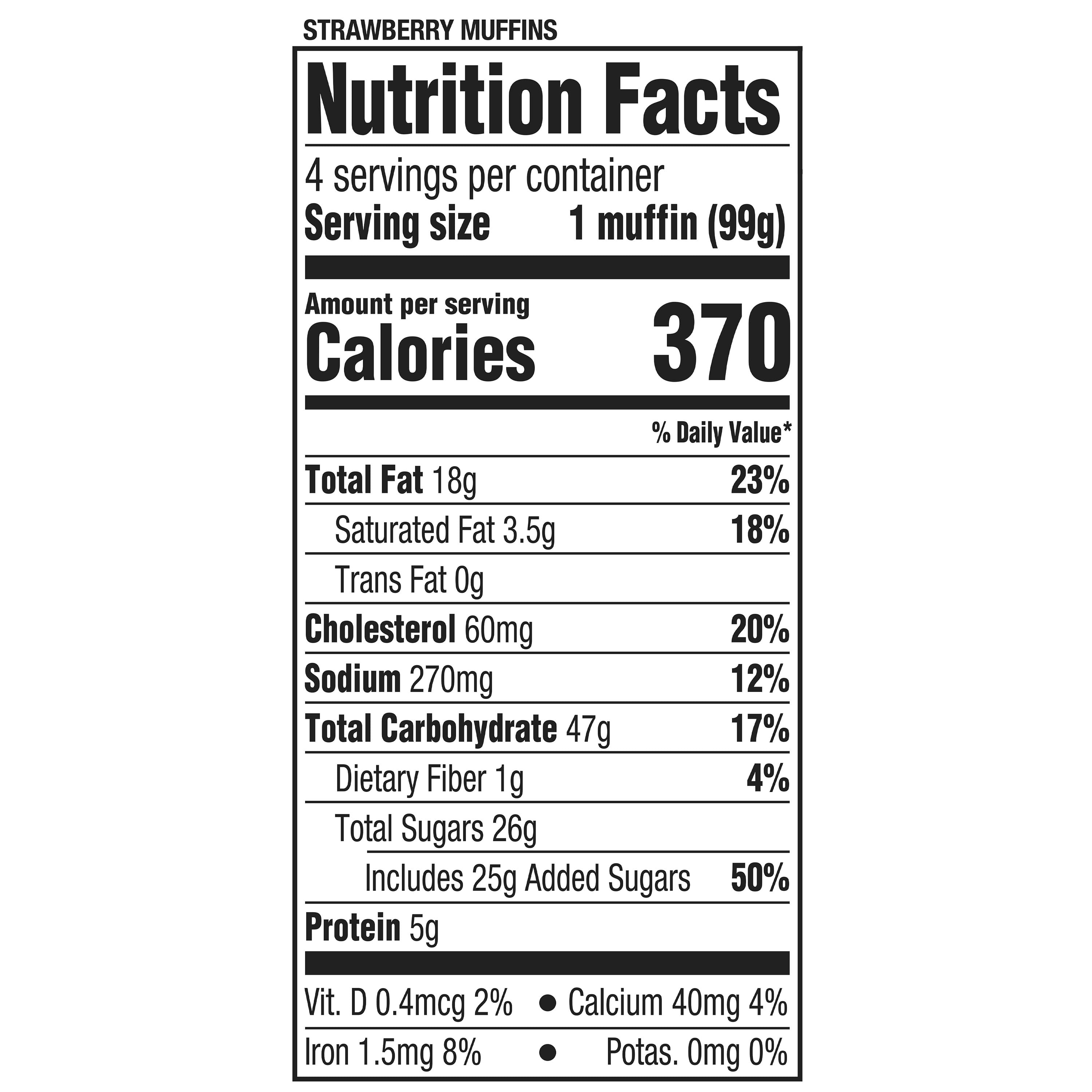 Marketside Strawberry Muffin, 14 oz, 4 Count