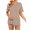 Khaki, variant on Maternity Sets 2 Piece Outfits Drop Shoulder Short Sleeve Split Side Shirts and Biker Shorts Summer Pregnancy Clothes