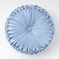 thumbnail image 1 of Nvzi Solid Velvet Seat Cushions Round Floor Pillows Thicken Chair Cushions Pleated Chair Pads Seat Pad Throw Pillows for Bedroom Living Room (Light Blue,Diameter 14), 1 of 5