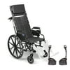 Invacare Tracer SX5 Recliner Wheelchair, with Desk Length Arms and T93HAP Hemi Footrests with Heel Loops, 18" Seat Width, TRSX5RC8P / T93HAP