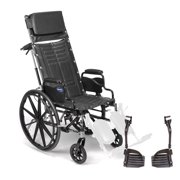 Invacare Tracer SX5 Recliner Wheelchair, with Desk Length Arms and T93HAP Hemi Footrests with Heel Loops, 18" Seat Width, TRSX5RC8P / T93HAP