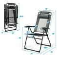 thumbnail image 2 of Gymax 4PC Folding Chairs Adjustable Reclining Chairs with Headrest Patio Garden Grey, 2 of 10