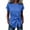 Blue, variant on Women's Crew Neck Rolled Short Sleeve Tie Waist Blouse, Casual Wrap Front Tunic Top