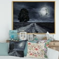thumbnail image 2 of Designart 'A Full Moon Over Paved Road' Nautical & Coastal Framed Canvas Wall Art Print, 2 of 5