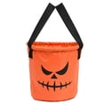 thumbnail image 2 of Halloween Candy Bucket Light Up Pumpkin LED Glowing Basket with Handle for Kids Trick or Treat Party Decor by OVFUIZ, 2 of 7