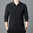 thumbnail image 2 of Cárdigan de lana 100 % para hombre, suéter informal de invierno con solapas gruesas y botonadura sencilla, chaqueta holgada para hombre, 2 of 4
