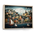 thumbnail image 2 of Designart "Hues of Harbor Dreams by the Coast" Port Landscape Floater Framed Canvas Art Print, 2 of 7
