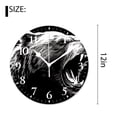 thumbnail image 2 of 12 Inch Wall Clock Battery Operated Silent Clock Decorative for Office, Kitchen, Outdoor, Living Room，Black and White Linear Draw Bear Cute Design, 2 of 4