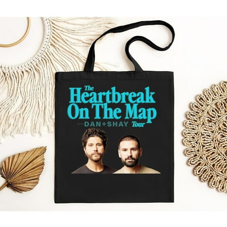 vintage Dan And Shay Tour Heartbreak On The Map 2024 Tote Bag  Short Sleeves for Men and Women  up to -TH5125