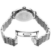 Womens Quartz Second Indicator Stainless Steel Silver-Tone Bracelet Watch