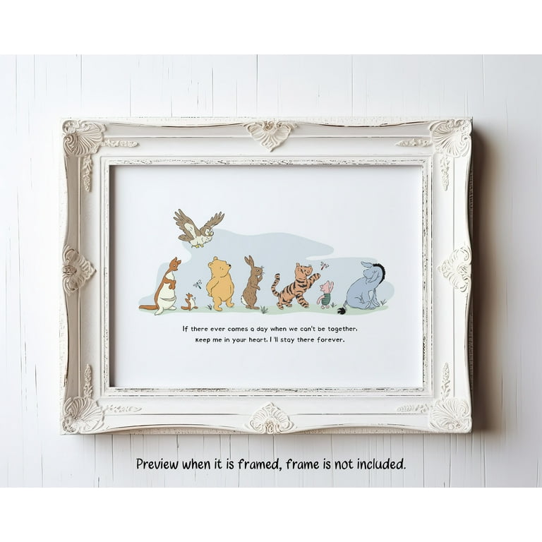 Winnie and Friends Print, Nursery Room Decor, Winnie The Pooh Wall