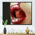 thumbnail image 2 of Designart 'Artistic Girl Lips Make-Up' Modern Framed Canvas Wall Art Print, 2 of 5
