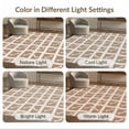 thumbnail image 7 of ODIKA 9'x12' Tan Geometric Grid Pattern with Curved Washable Area Rug Modern Abstract Square Lattice Design Non-Slip, Chair-Friendly for Dining Room, Basement, Large Office, 7 of 7