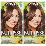 Garnier Nutrisse Hair Color, 51 Cool Tea Medium Ash Brown, 2 Pack