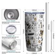 thumbnail image 6 of 20oz Tumblers White Halloween Pumpkin Bat Pattern Stainless Steel Vacuum Insulated Double Wall Travel Tumbler Cups Mug with Lid and Straw,Cleaning Brush for Cold & Hot Drinks, 6 of 7