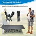 thumbnail image 4 of Folding Camping Cot for Adults, 73" L x 27" W x 14" H Heavy Duty Outdoor Bed with Carry Bag,1200 D Layer Oxford Travel Camp, Black, 4 of 8