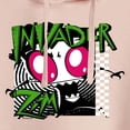 thumbnail image 3 of Invader ZIM - ZIM Angry - Retro Checkered Board - Juniors Cropped Pullover Hoodie, 3 of 5