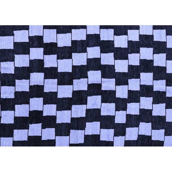Ahgly Company Indoor Rectangle Abstract Blue Modern Area Rugs, 7' x 10'