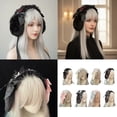 Rhinestone Rabbits Ears Headband Soft Adjustable Lace for Women Girls ...