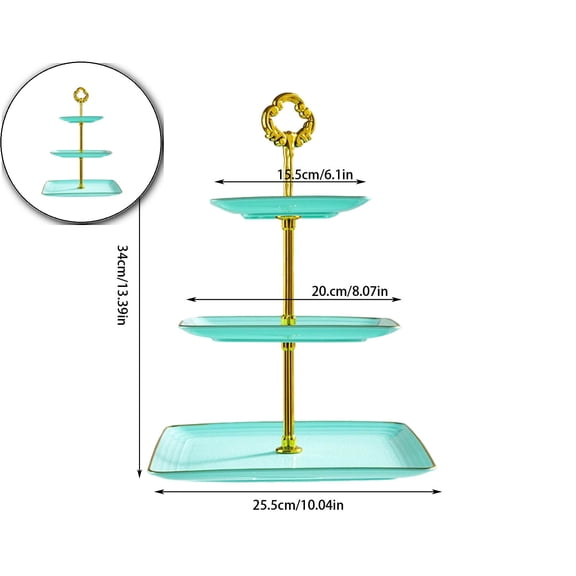 3-Tier Plastic Cupcake Stand, Tiered Dessert Serving Tray, Multi-Layer Fruit Platter for Wedding Tea Party Shower Events