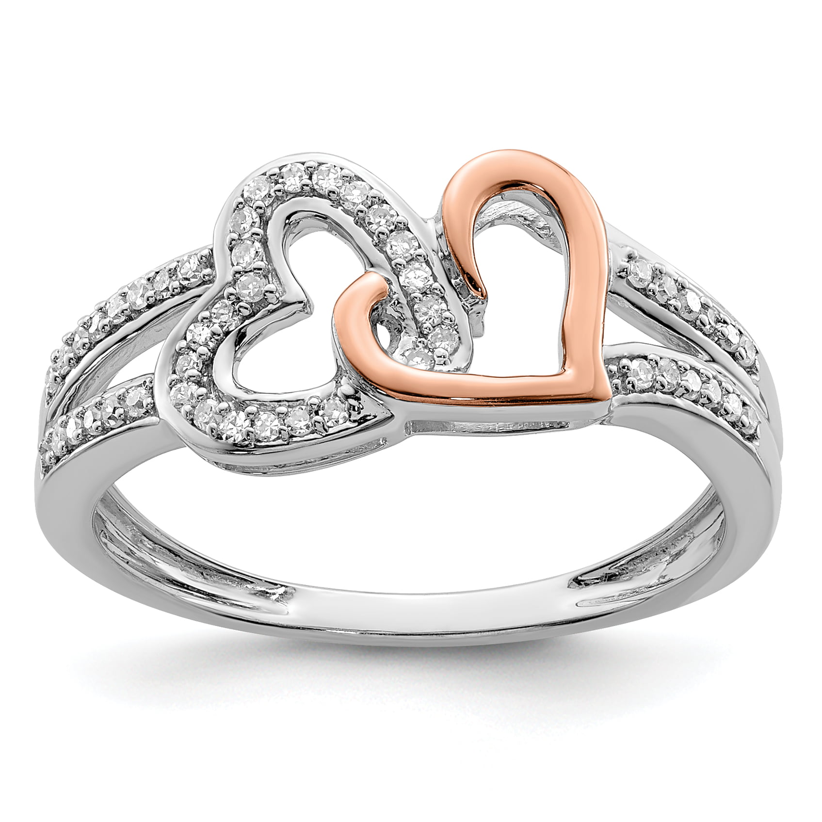 925 Sterling Silver Rose Gold Tone Bypass Band Ring Fine Jewelry For Women Gifts For Her