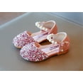 thumbnail image 7 of WOYY Girls Dress Shoes Low Heels Glitter Sequins Sandals Dress Princess Dance Kids Shoes, 7 of 7