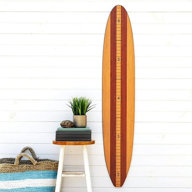 Wooden Surfboard Growth Chart Wood Height Chart Traditional Stripe