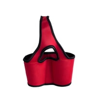 Canvas Double Cup Beverage Holder for Coffee and Tea, Hands-Free Carrying Cup Sleeve for Sports, Camping, and Outdoor Activities, Portable Multi-Functional Cup Bag,Red