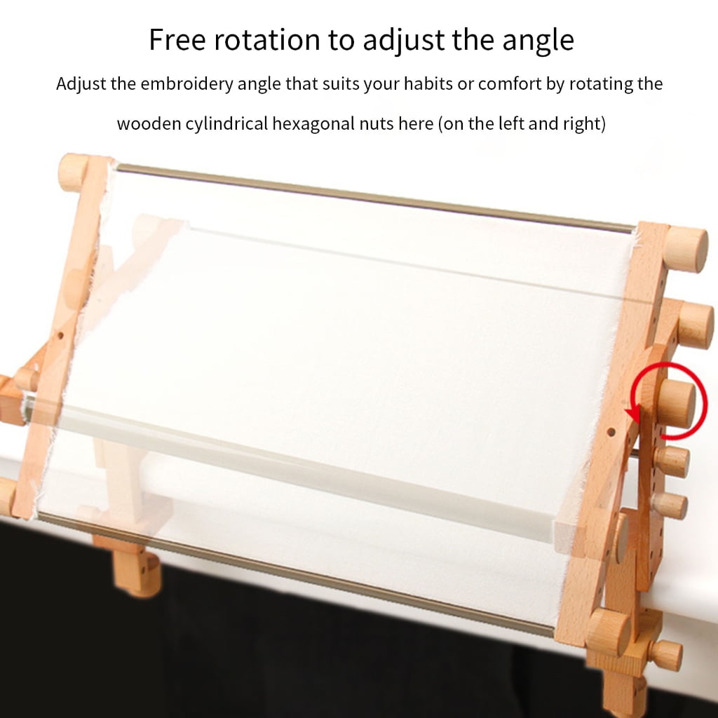 Professional Embroidery Frame Holder Adjustable Wooden Embroidery Hoop Stand For Beginner Stitching Needlework Craft