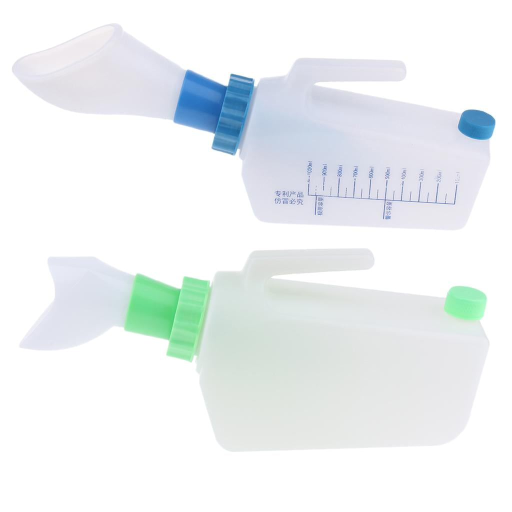 2x Elderly Reusable Female Bed Pee Urinal Bottles Night Drainage