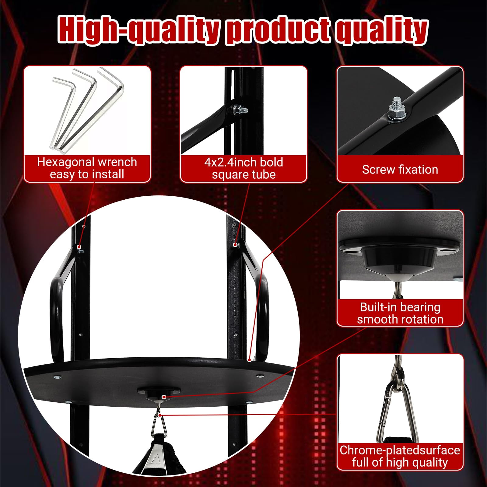 Luku Speed Bag Platform Set, 360° Swivel Heavy Duty Speed Bags for Boxing Adjustable Speed Bag Platform Kit with Punching Ball, Adjustable Height Fitness Training Punching Bag