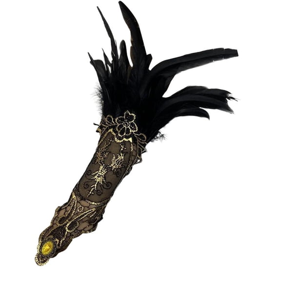 Dyfzdhu Gloves Fashion Gothic Style Hollowed Out Gold Lace Arm Carnival