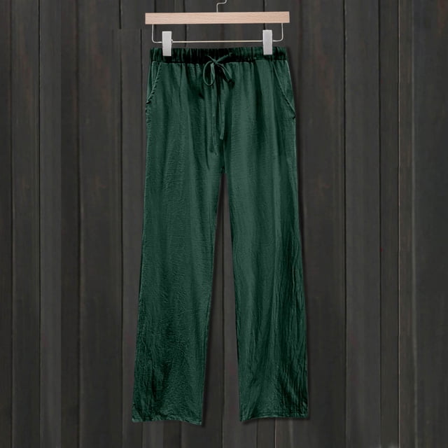 WILLBEST Pantalones Casuales para Mujer, de Entrenamiento Diario con Cintura Elástica, Largos y Lisos, Holgados, con Bolsillos. Prenda Deportiva Cómoda para Uso Diario. Extra Grande