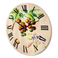 thumbnail image 3 of Designart 'Ancient Fruits III' Farmhouse Wood Wall Clock, 3 of 5