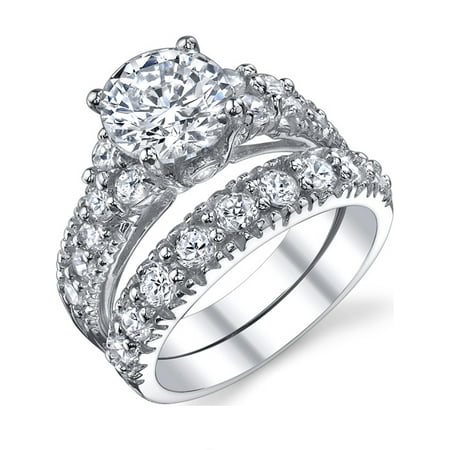 solid sterling silver 925 engagement ring set bridal rings with high quality cubic zirconia - High Quality Cubic Zirconia Wedding Rings solid sterling silver 925 engagement ring set bridal rings with high quality cubic zirconia - High Quality Cubic Zirconia Wedding Rings
