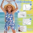 thumbnail image 4 of Xixirimido Cute Cats Floral Blue Print Girls One Piece Bathing Suit with Mesh Cover Up, Adjustable Strap Swimwear One Shoulder Swimsuit for Girl with Removable Pad, Size 9-10 Years, 4 of 7